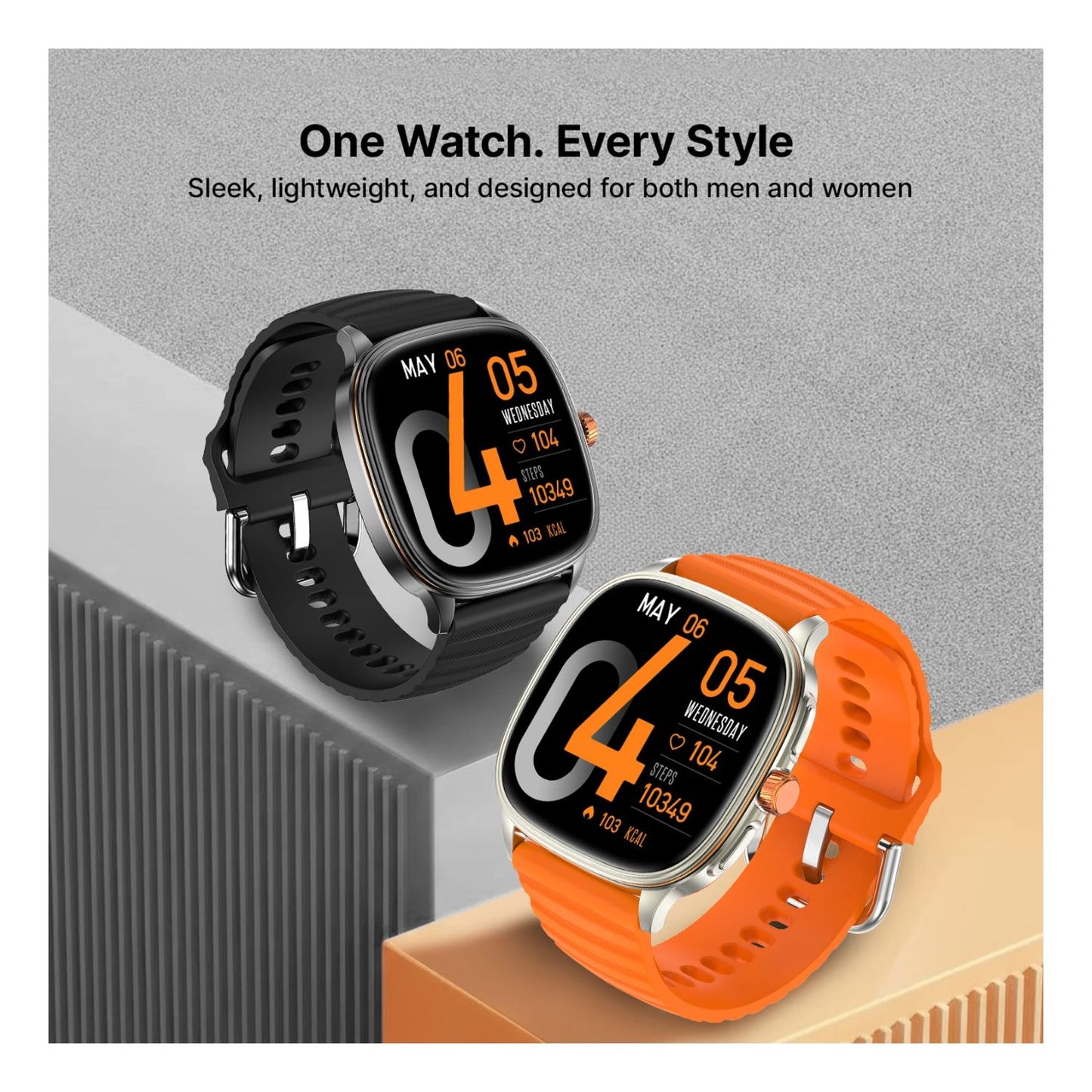 Ai+ NovaWatch Active 9mm Slim, 1.73" AMOLED Display, BT Calling, IP68 Smartwatch (Classic Black Strap, Free Size)