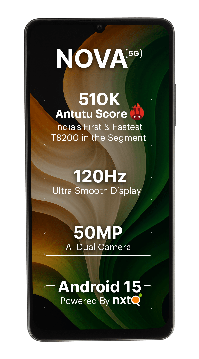 AI+ Nova 5G (Black) Front side
