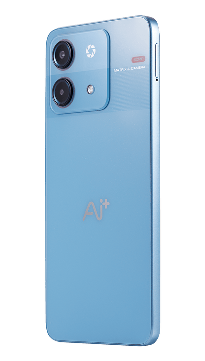 AI+ Nova 5G (Blue) Back side and left side
