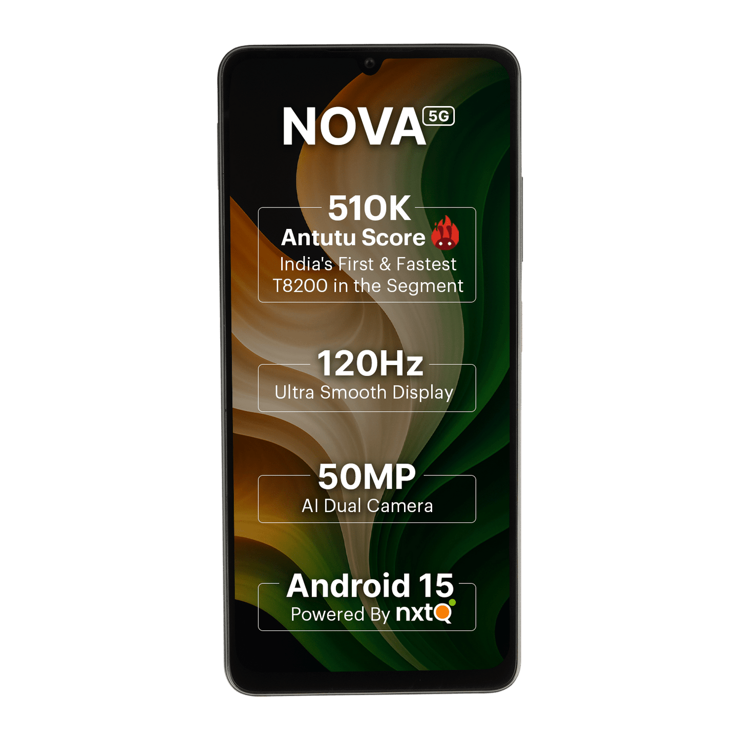 AI+ Nova 5G (Green) Front side 
