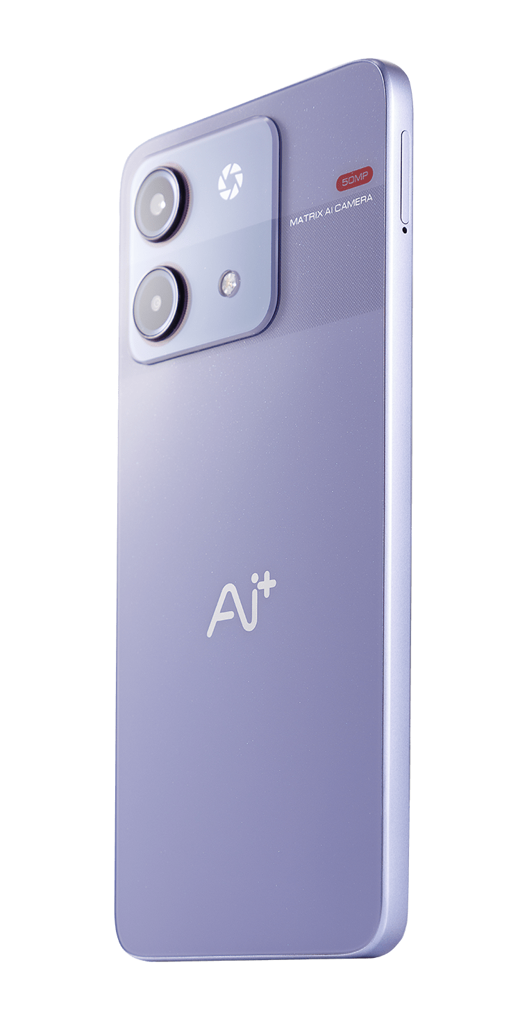 AI+ Nova 5G (Purple) Back side and left side 