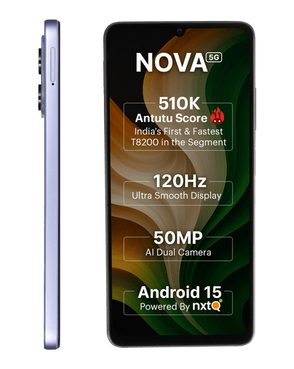AI+ Nova 5G (Purple) Front side and left side 