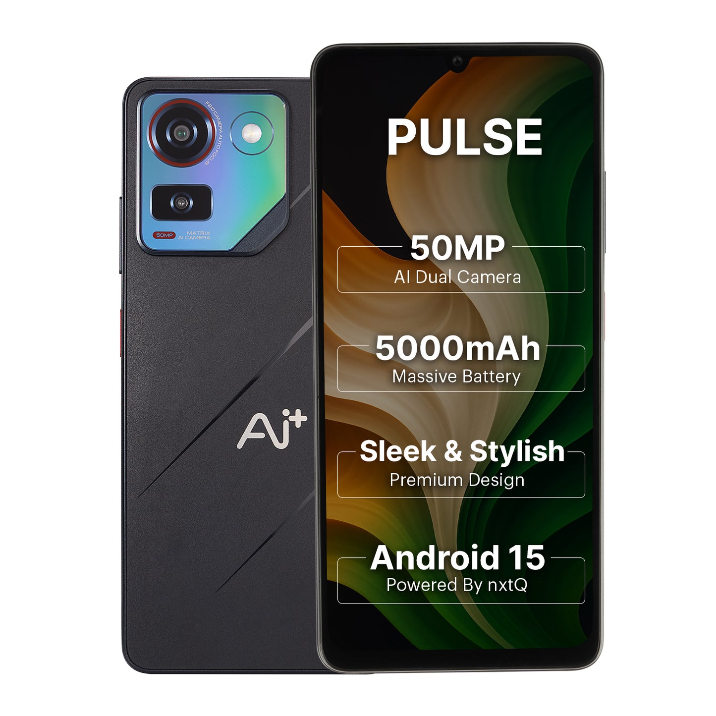 AI+ Pulse (Black) Back side and front side 
