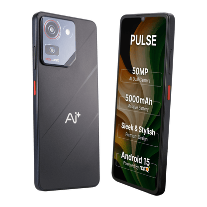 AI+ Pulse (Black) Back side and right side - front side and right side 
