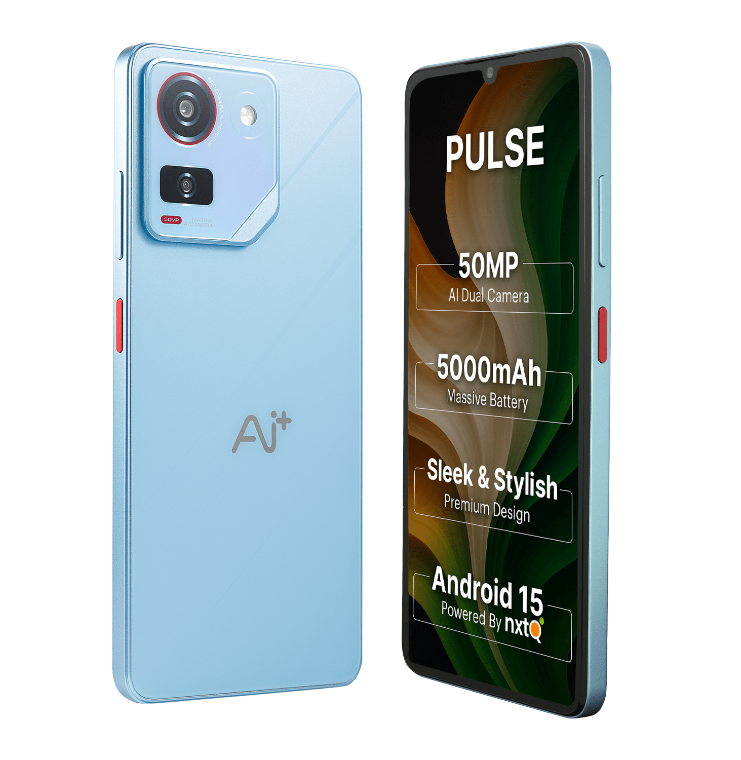 AI+ Pulse (Blue) Back side and right side -  front side and right side
