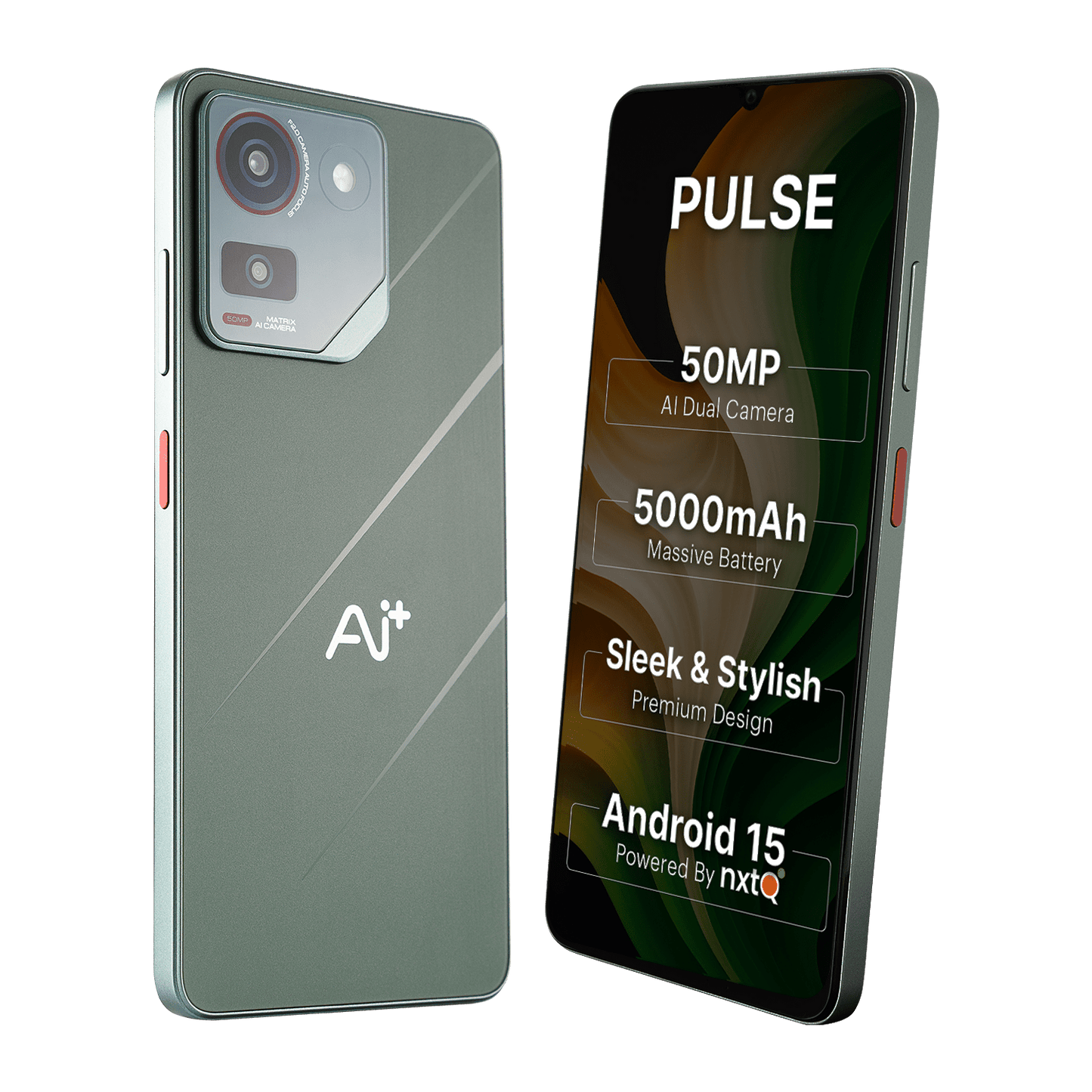 AI+ Pulse (Green) Back side and right side -front side and right side
