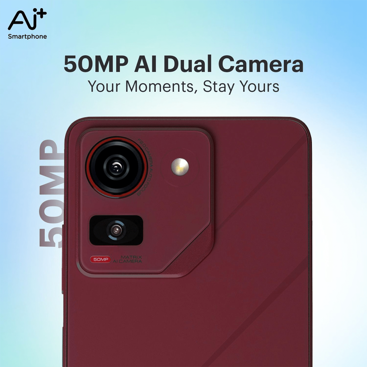 AI+ Pulse (Sparkle Red) 50MP AI Dual Camera