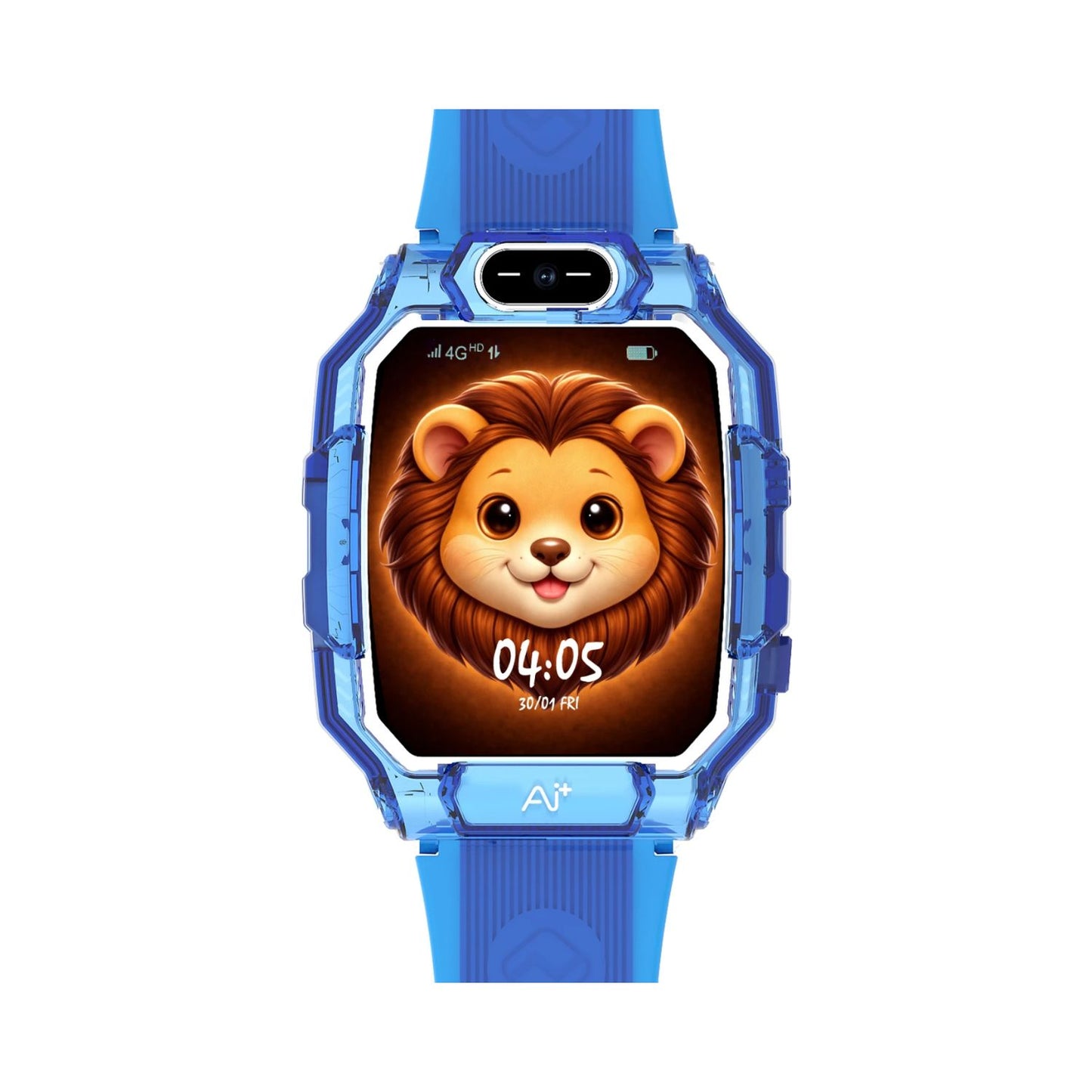 Ai+ NovaWatch Kids 4G with Live GPS, Video Call, SOS & Geo-Fencing Smartwatch (Thunder Blue Strap, Free Size)