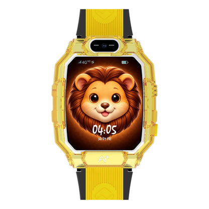 Ai+ NovaWatch Kids 4G with Live GPS, Video Call, SOS & Geo-Fencing Smartwatch (Sunny Yellow Strap, Free Size)