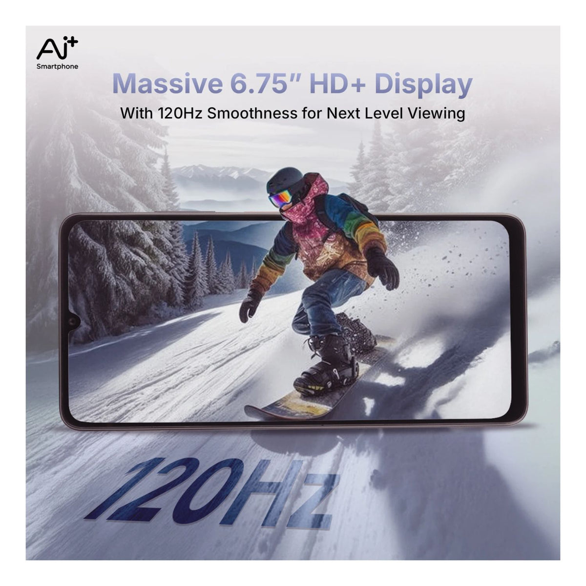 Massive 6.75" HD+ Display 