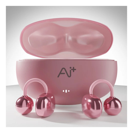 NovaPod Clips 22H Playtime, Ultra-Light, Dual Mic, IPX4, Stylish Attachments Bluetooth Headset (Rose Gold, True Wireless)