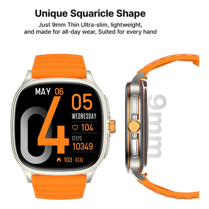 Ai+ NovaWatch Active 9mm Slim, 1.73" AMOLED Display, BT Calling, IP68 Smartwatch (Bright Orange Strap, Free Size)