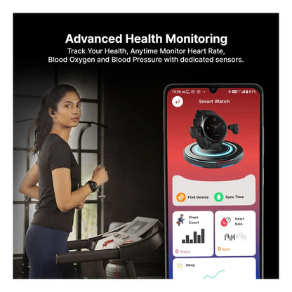 Ai+ Wearbuds with Built-in TWS, ENC & Sports Modes, Health Suite Smartwatch (Midnight Black Strap, Free Size)