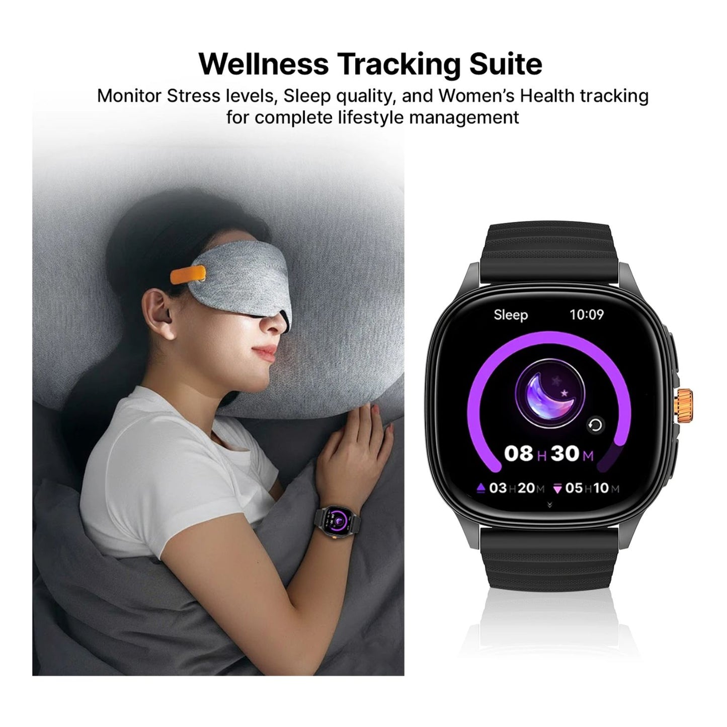 Ai+ NovaWatch Active 9mm Slim, 1.73" AMOLED Display, BT Calling, IP68 Smartwatch (Classic Black Strap, Free Size)