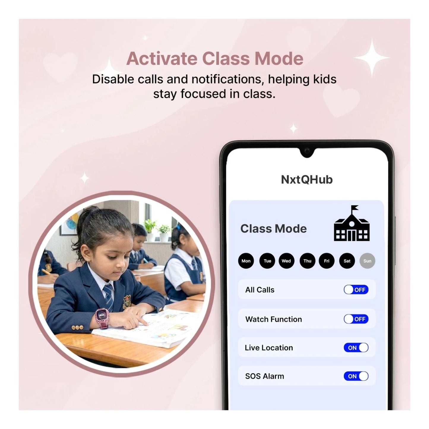 Ai+ NovaWatch Kids 4G with Live GPS, Video Call, SOS & Geo-Fencing Smartwatch (Magic Pink Strap, Free Size)