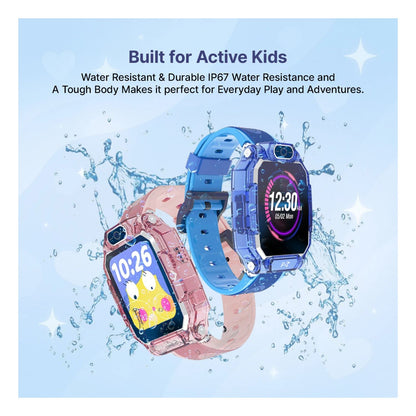 Ai+ NovaWatch Kids 4G with Live GPS, Video Call, SOS & Geo-Fencing Smartwatch (Thunder Blue Strap, Free Size)