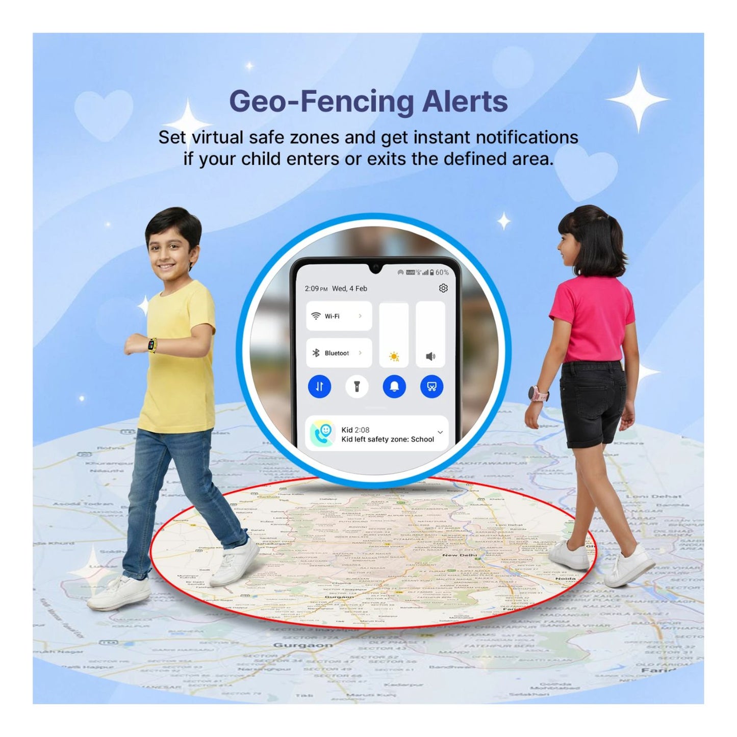 Ai+ NovaWatch Kids 4G with Live GPS, Video Call, SOS & Geo-Fencing Smartwatch (Sunny Yellow Strap, Free Size)