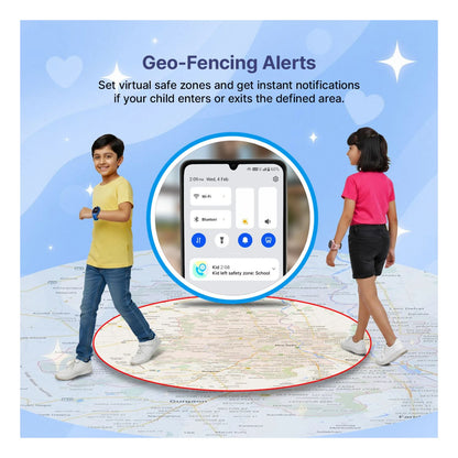 Ai+ NovaWatch Kids 4G with Live GPS, Video Call, SOS & Geo-Fencing Smartwatch (Thunder Blue Strap, Free Size)