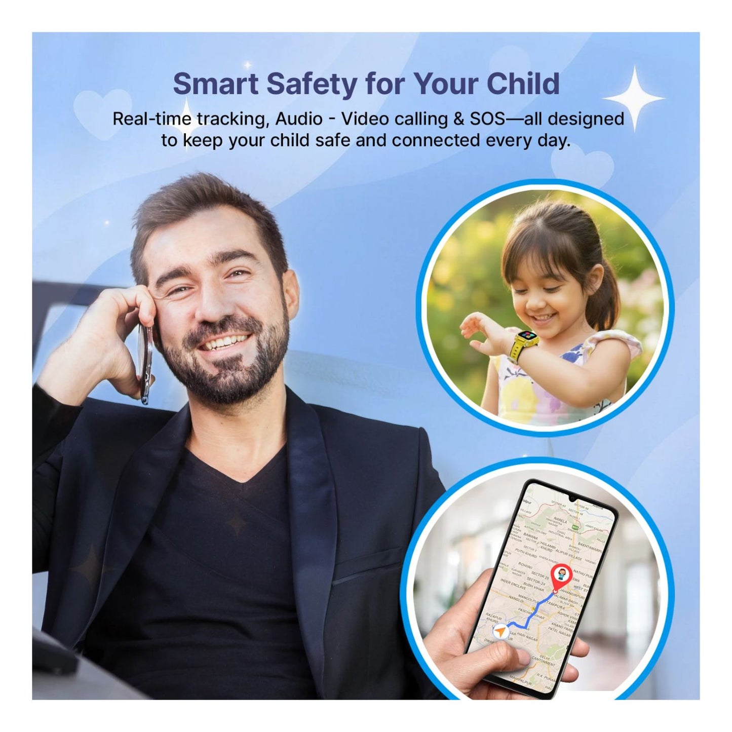 Ai+ NovaWatch Kids 4G with Live GPS, Video Call, SOS & Geo-Fencing Smartwatch (Sunny Yellow Strap, Free Size)