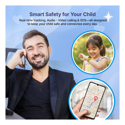 Ai+ NovaWatch Kids 4G with Live GPS, Video Call, SOS & Geo-Fencing Smartwatch (Sunny Yellow Strap, Free Size)