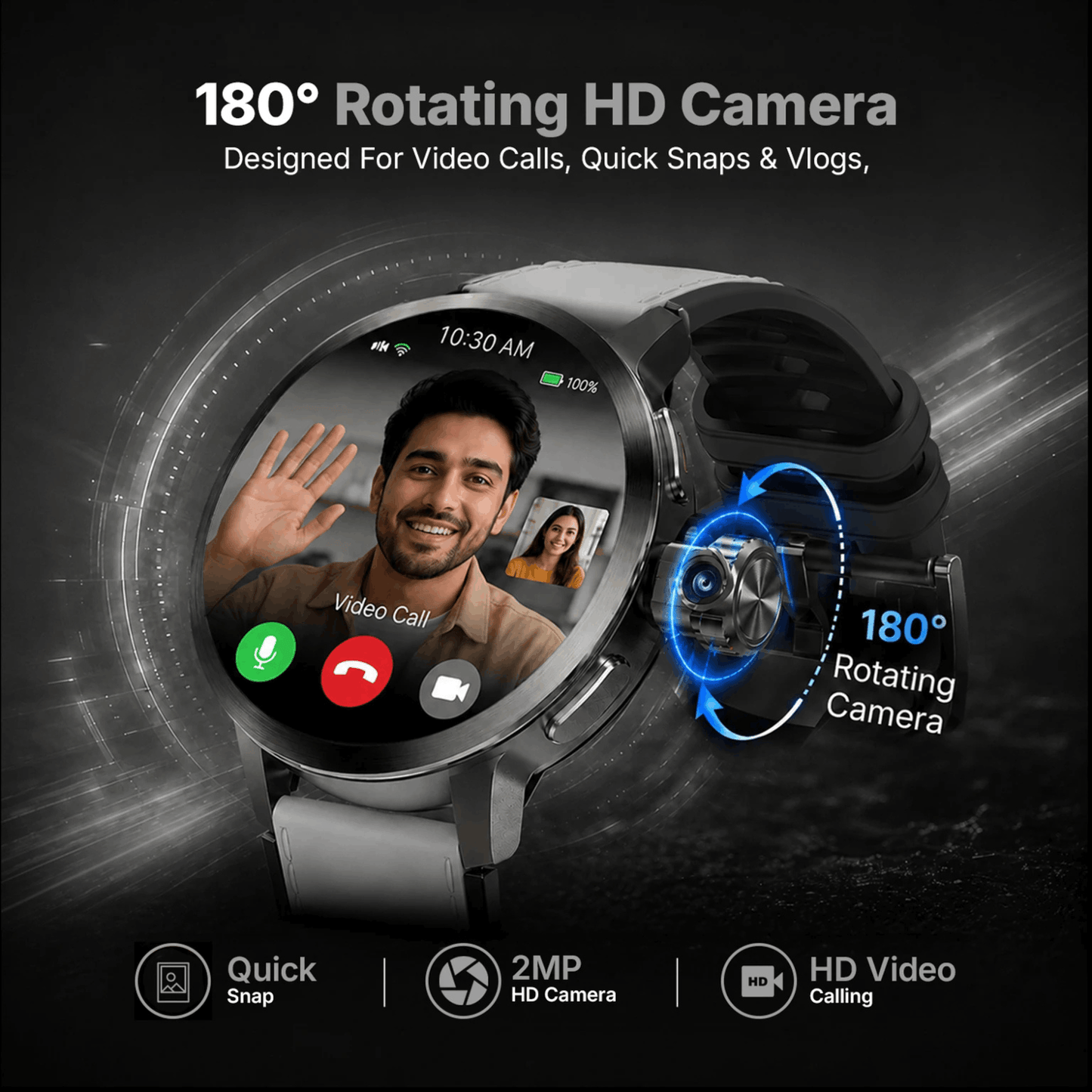 Ai+ NovaWatch Rotatecam 4G Android Smartwatch