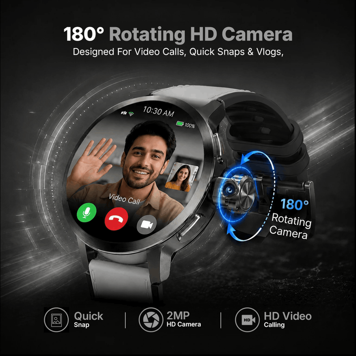 Ai+ NovaWatch Rotatecam 4G Android Smartwatch