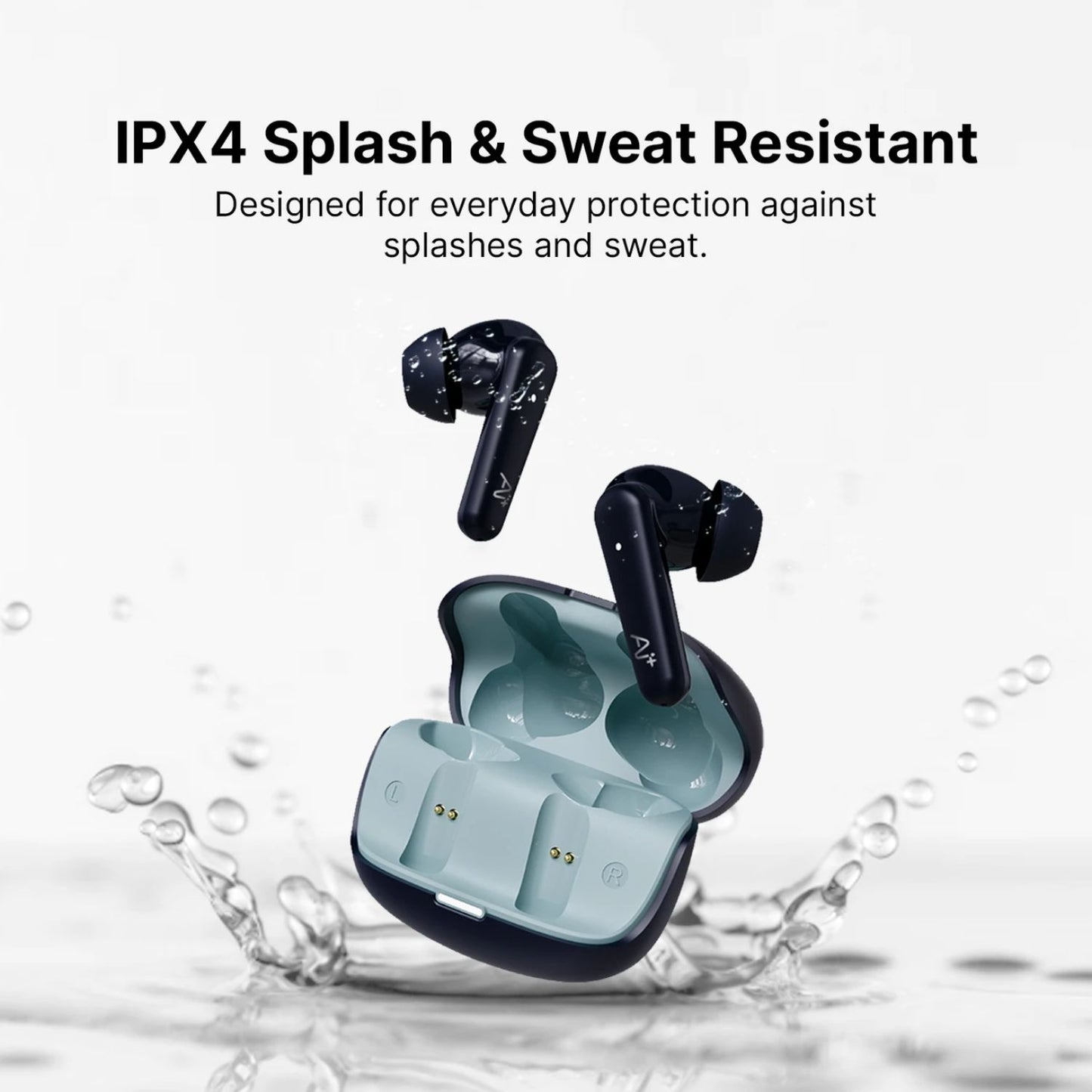 Ai+ NovaPods Air 4 Mic ENC, 50ms Ultra Low Latency, 22Hours Playtime, IPX4 Bluetooth Headset (Aaqua Blue, True Wireless)